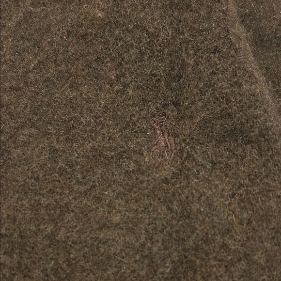 Polo Ralph Lauren Unisex Dark Brown LambsWool Scarf 9” x 60” Preppy Fall Winter - Picture 4 of 8